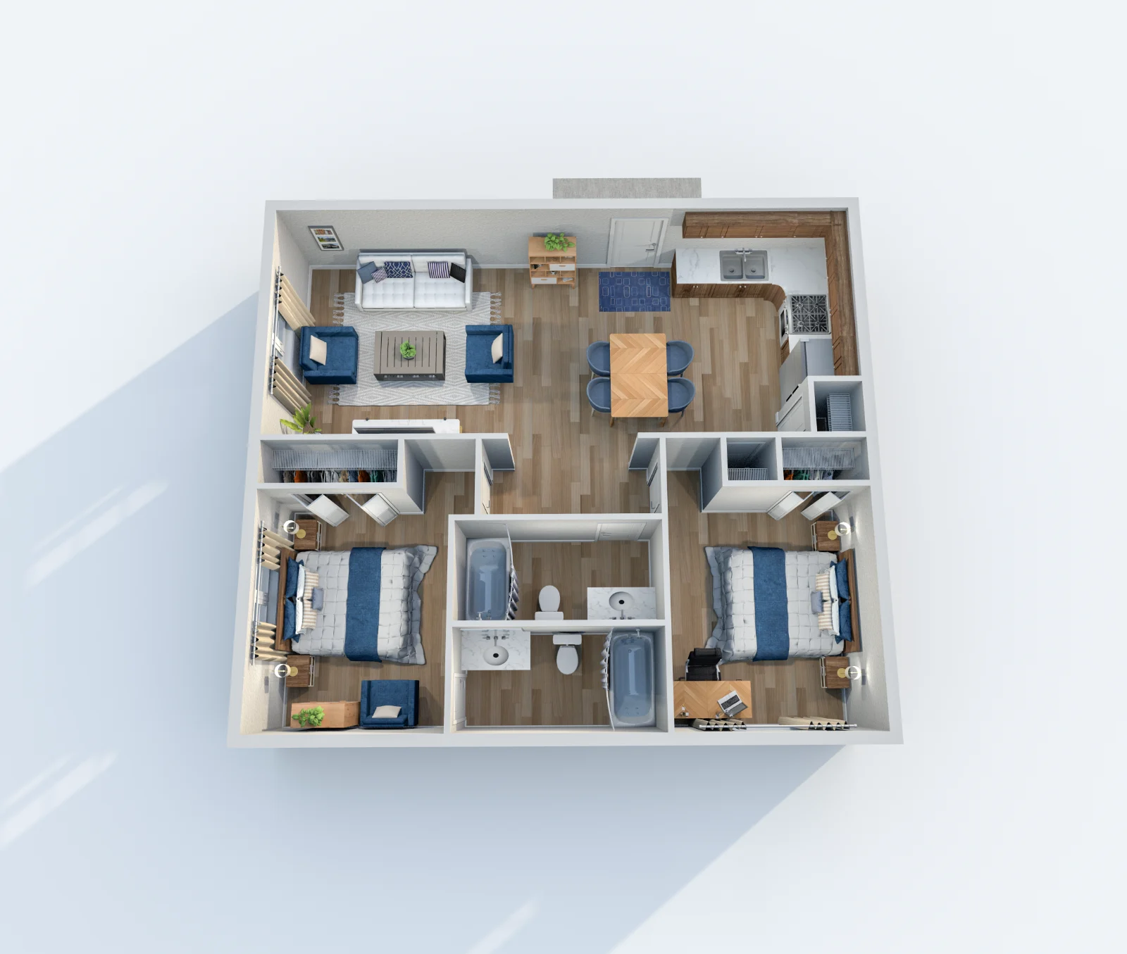 Caden at Lakeside — floor plan, Plan B5 · 2 bed · 2 baths · 868 sq ft